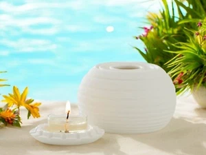 White PartyLite Illuminescents Candle Oil P93403 Diffuser Fragrance Warmer - Picture 1 of 2