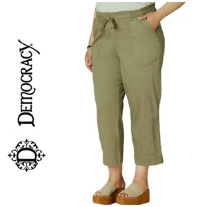 NUEVO CON ETIQUETAS Democracy Plus Talla 20W Relajado Pierna Recta Carga Pantalones Bolsa de Papel Cintura NUEVO - Imagen 1 de 8