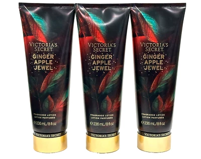 NEW 3 VICTORIA'S SECRET GINGER APPLE JEWEL SCENTED FRAGRANCE BODY LOTION 8 FL OZ - Image 1 of 4