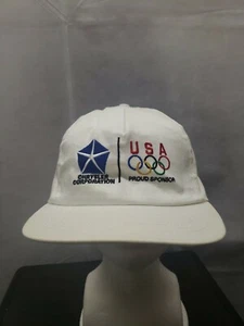 Cappello snapback vintage Chrysler USA sponsor olimpico bianco - Foto 1 di 7