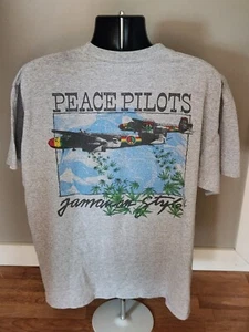 CAMISETA VINTAGE ESTILO JAMAICANO PILOTOS DE LA PAZ (TALLA XL) HECHA EN EE. UU. - Imagen 1 de 4