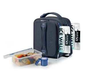 Bolsa de almuerzo aislada expandible Titan Deep Freeze Frigorífico frío 6 HRS azul marino - Imagen 1 de 19