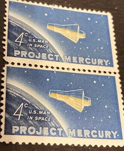Lot 2 USA Space Briefmarken 1962 ausgegeben 4 Cent Projekt Mercury postfrisch - Bild 1 von 2