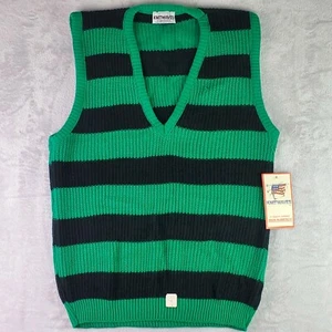 NUEVO CON ETIQUETAS 1980 Knitwaves Verde y Azul Marino Tejido Tenis Suéter Chaleco Para Hombres M ** - Imagen 1 de 8