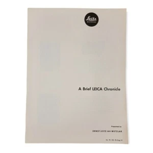 Leica | A Brief Leica Chronicle | Brochure Pamphlet - Picture 1 of 3