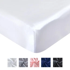Silk Fitted Crib Sheet for Standard Crib Mattress Satin Crib Sheets 52"x28" - Picture 1 of 37