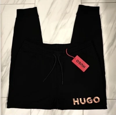 Pantalón de chándal Hugo Boss para hombre negro naranja nuevo Foto 1 de 3