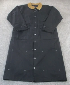 J Peterman Horsemans Duster Long Coat Zip Snap Canvas Black Size Extra Large EUC - Picture 1 of 17