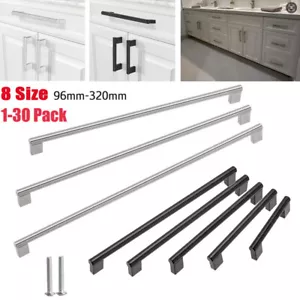 Massiver Edelstahl gebürstetes Nickel T-Bar Küche Schrank Griffe 96 mm-320 mm USA - Bild 1 von 16