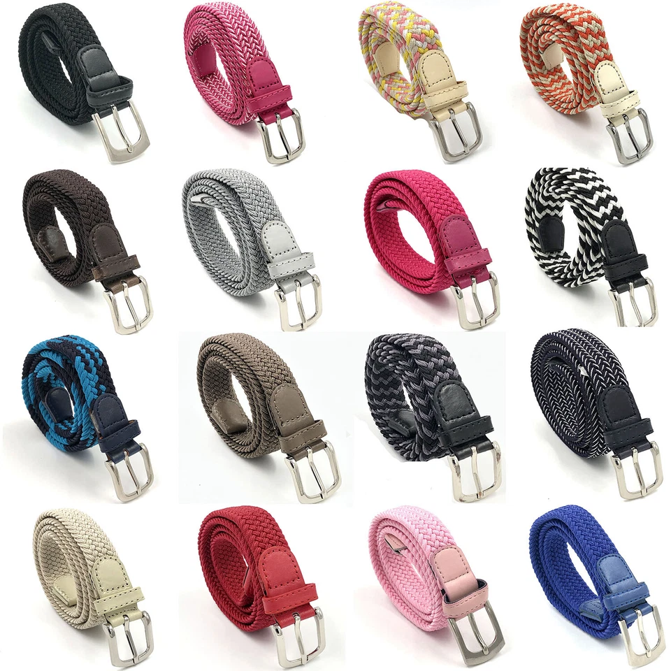 Kinder Stretch Flechtgürtel Junge Mädchen Teenager Elastisch in vielen Farben - Bild 1 von 1