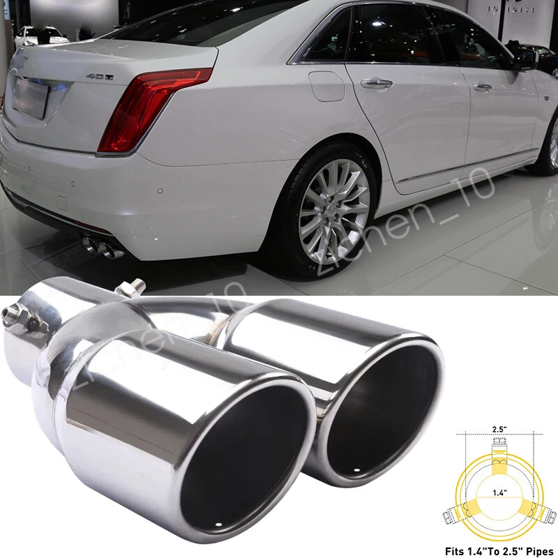 For Cadillac CT5 CT6 2.5 Inlet Rear Car Dual Exhaust Muffler Tip Tail Pipe Steel Foto 1 de 4