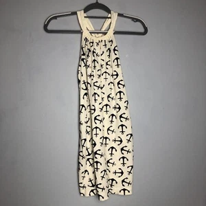 CrewCuts J Crew Mädchen Gr. 8 creme Neckholder Kleid blau Anker Print maritim - Bild 1 von 10