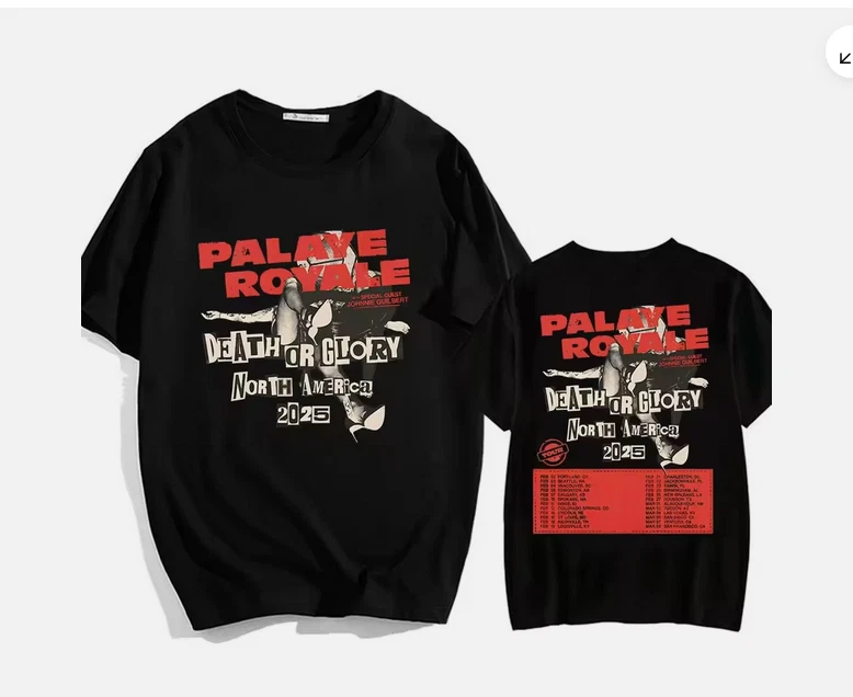 Camiseta Palaye Royale Muerte o Gloria América del Norte 2025 Camiseta Para Fans S-5XL. Foto 1 de 1