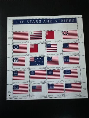 Scott #3403 Stars & Stripes Pane of 20 33¢ Stamps (2000) - Image 1 of 2