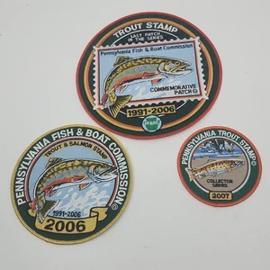 1991-2096 PA FISH BOAT COMMISSION TROUT STAMP PATCH Lg 2 Bonus Trout Patch RARE - Bild 1 von 8
