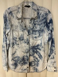 Rock &Republic womens Denim top, Tie Dye Blue, Size Small, Snap Closure - Picture 1 of 9