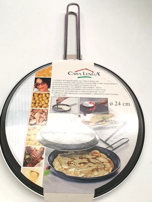 Crepes-Wendepfanne mit Teigverteiler v. Casa Linga Dm 24 cm, OVP - Bild 1 von 4