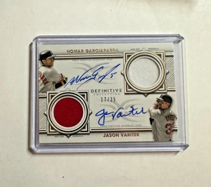 2022 Topps Definitive NOMAR GARCIAPARRA JASON VARITEK Dual Auto Relic DAR-GV /35 - Picture 1 of 2