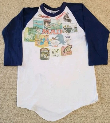 Camiseta De Colección Años 80 Mad Magazine Alfred E Numan Raglan Años 80 (VER MEDIDAS) Foto 1 de 4