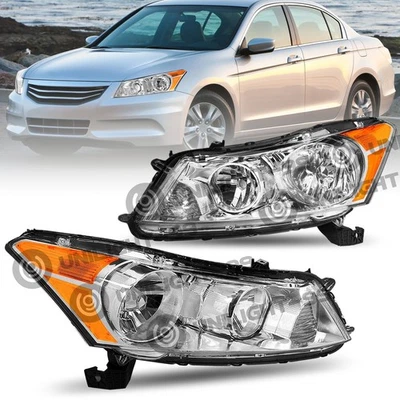 Faros esquineros ámbar carcasa cromada sedán de 4 puertas para Honda Accord 2008-2012 Foto 1 de 4