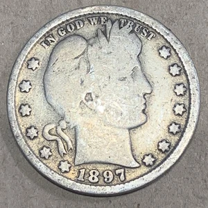 1897 25C Barber Quarter - Picture 1 of 2