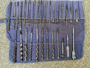 ORIGINAL VINTAGE ERDBOHRER BITS KONVOLUT - IN SEHR GUTEM ZUSTAND IM KOFFER - KOMPLETTSATZ - Bild 1 von 23