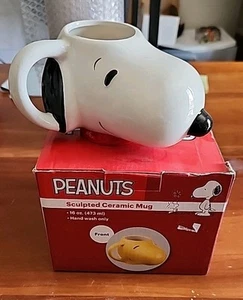 2 (2016) tazas de cerámica esculpidas Peanuts Snoopy y Wooddstock. - Imagen 1 de 11