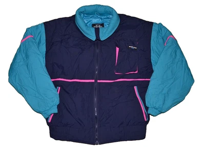 Chaqueta De Colección SUN ICE Esquí Snowboard Bloque De Color Azul Teal Rosa Años 80 EE. UU. M/L Foto 1 de 4
