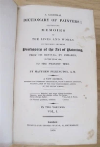 MATTHEW PILKINGTON General Dictionary Painters 2 Vol Set 1824 Calf Binding - Bild 1 von 4