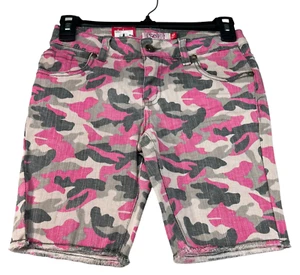 So Bermuda Shorts Girls Size 10 Pink Gray Comouflage Pockets Stretch New - Picture 1 of 6