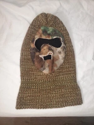 Vtg Camo Hunting Face Mask Balaclava Knit Adult Hat Winter Beanie Cap USA OSFM - Image 1 of 4