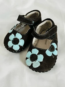 NEW Pediped Baby Girl 6-12 Months Flower Applique Shoes - Picture 1 of 5