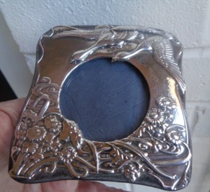 Superb Sterling Silver Flying Geese Art Nouveau STYLE Photograph Frame h/m 1984 - Picture 1 of 6