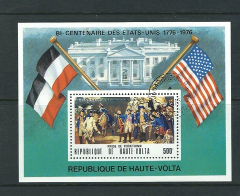 Burkina Faso SC # C244 Surrender Of The Hessians . Souvenir Sheet. MNH Cover