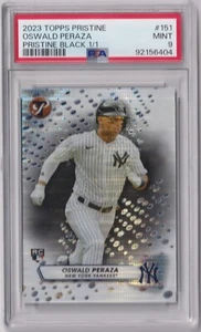 Oswald Peraza 2023 Topps Pristine Pristine Black 1/1 1 of 1 Rookie #151 PSA 9 - Picture 1 of 2