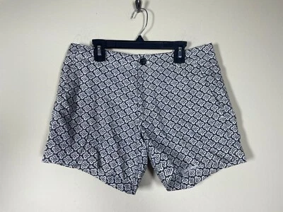 Pantalones Cortos Chinos Banana Republic Para Mujer Floral Estampado Blanco Azul Marino Talla: 4 Algodón Foto 1 de 4