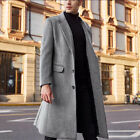 1pcs Wool Coat Trench Overcoat Long Jacket Outwear Cardigan Solid Color Fashio