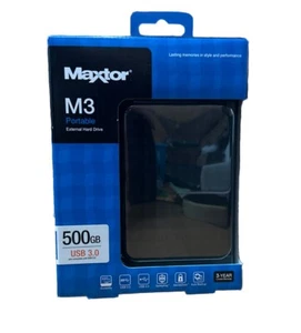 Maxtor M3 Portable External Hard Drive 500GB USB 3 - Picture 1 of 4