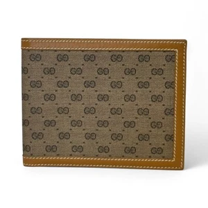 Original Gucci Geldbörse Vintage GG Monogram Canvas Leder Beige - Bild 1 von 12