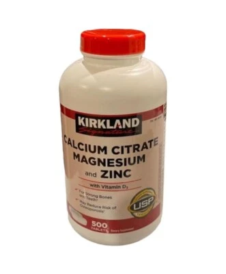 Kirkland Signature Citrato de Calcio Magnesio y Zinc, 500 Comprimidos Foto 1 de 3