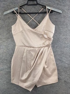 Love Culture Romper Juniors Medium Pink Satin Stretch Sleeveless Shorts Skort - Picture 1 of 11