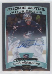 2019-20 O-Pee-Chee Platinum Rookie Autos Elvis Merzlikins #R-EM Rookie Auto RC