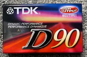 TDK D90 High Output Cassette Tape New Sealed - Picture 1 of 2