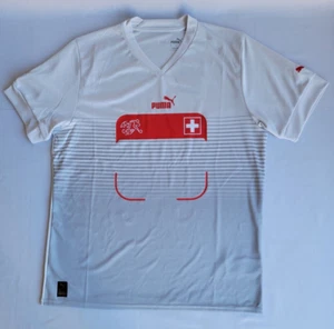 Mens Size L Grey Puma Switzerland SFV Away 2022 Replica Soccer Jersey 765930-03 - Picture 1 of 4