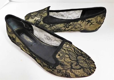 Dolce & Gabbana Negro Floral Encaje Ballet Pisos Italia Talla 36 Foto 1 de 4