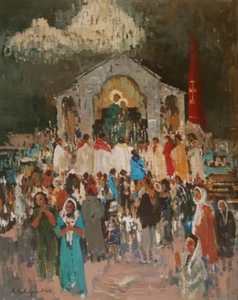 Divina Liturgia - Pintura única - Imagen 1 de 5