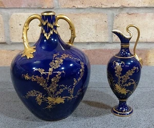 Royal Crown Derby Colbalt Blue Vase & Ewer - Bild 1 von 12