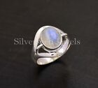 Natural Rainbow Moonstone Gemstone Ring Statement Ring, 925 Sterling Silver Ring