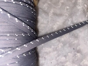 10 yards gray silver reflective glow dark non stretch upholstery piping 1/2" - Picture 1 of 2