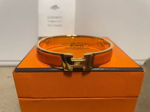 HERMÈS Bracciale HERMES Click H oro arancione PM 6 7 pollici con scatola